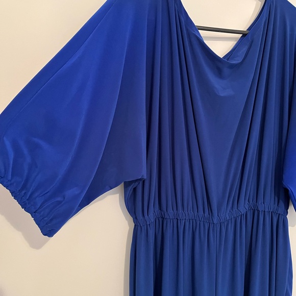Royal blue jumpsuit with matching tie belt - Picture 2 of 6
